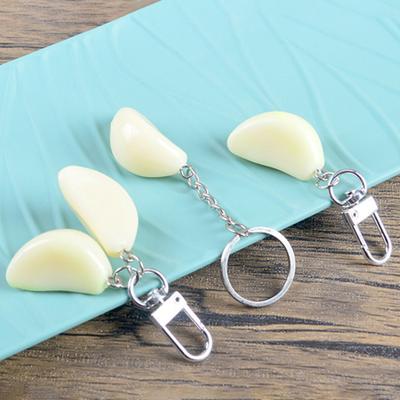 PVC Klíčenka PVC Tvar česneku Kompaktní Lehká Klíčenka Simulované zeleniny Odolná proti korozi Klíčenka Muži Ženy Univerzální Příslušenství k batohu