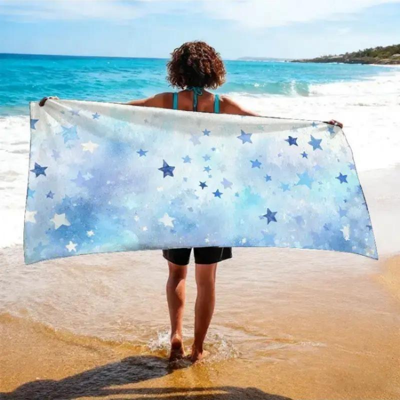 

1pc of Stargazing Journey Themed Beach Towel, Star Festival Beach Towel,Party Decoration Backdrop, Social Media Video Background W40*H60(CM)