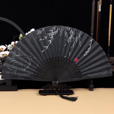 Handmade Painting Folding Fan Wedding Decoration Props Ancient Style Fan Bamboo Fan Living Room Decorations
