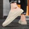 Men's Slippers Summer New Breathable Casual Shoes Outdoor Lightweight Non Slip Slippers Fashionable Canvas Half Slippers