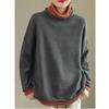 Damen Herbst/Winter Vintage Color-Block Pullover Locker Geschnittener Lässiger Strickpullover
