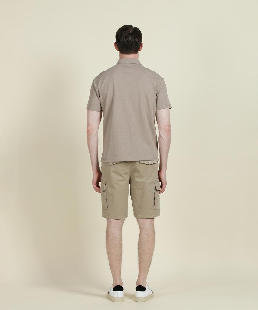 PANICALE Beige Half-Zip Polo Shirt