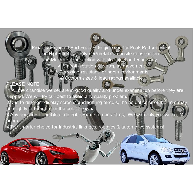 M16 Metric Thread 4135 Chromoly Rod End - Slot Bearing with  Male Thread for Auto Suspension