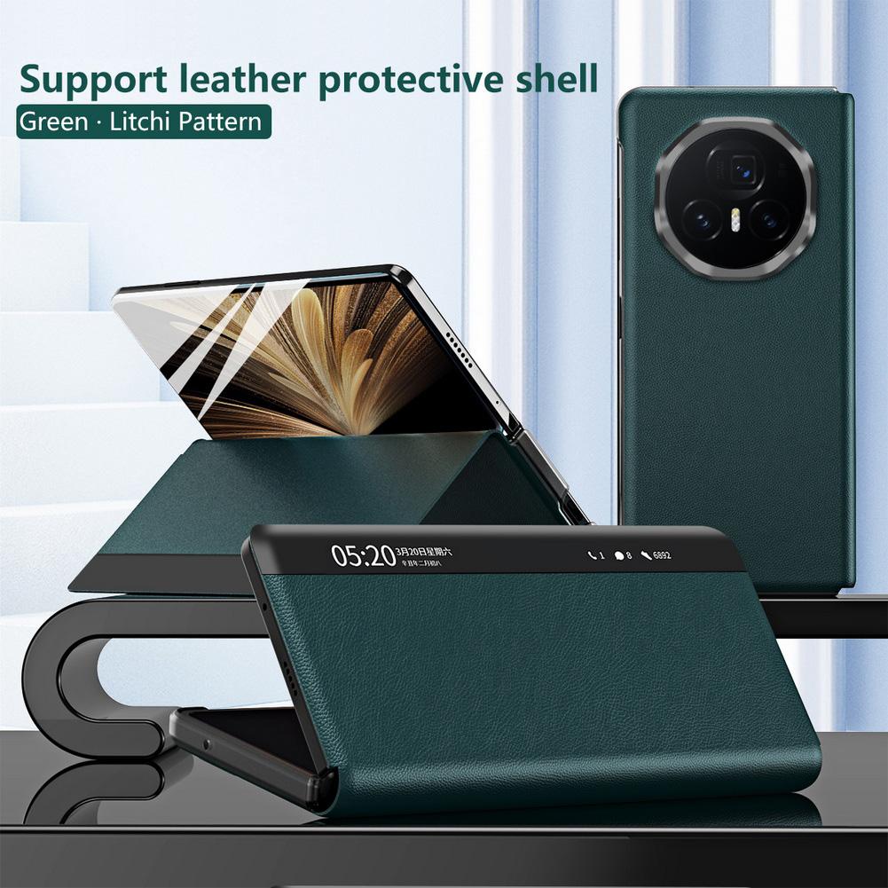 Lychee Leather Smart Wake & Sleep Magnetic Leather Stand Phone Case For Honor Magic V 5 Magic V5 Camera Protection Cover