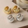 HECHENG, 18K Golden-plated C-shaped Simple Korean Neutral Non Perforated Aafety Women's Copper Metal Ear Clip 1 Pair