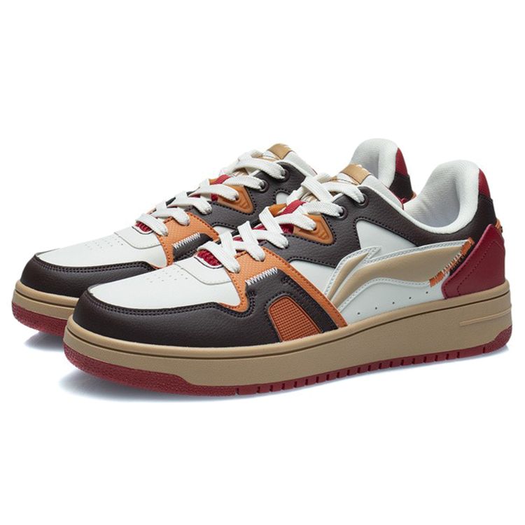 Li Ning Non-Slip Wear-Resistant Low-Top Skate Shoes Men Skate Shoes Bull-Red AGCR317-5