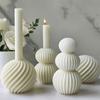 Unique Scented Candle Making Mould Fashionable Striped Sphere Scented Candle Mold for Unique Home Decors and Gifts