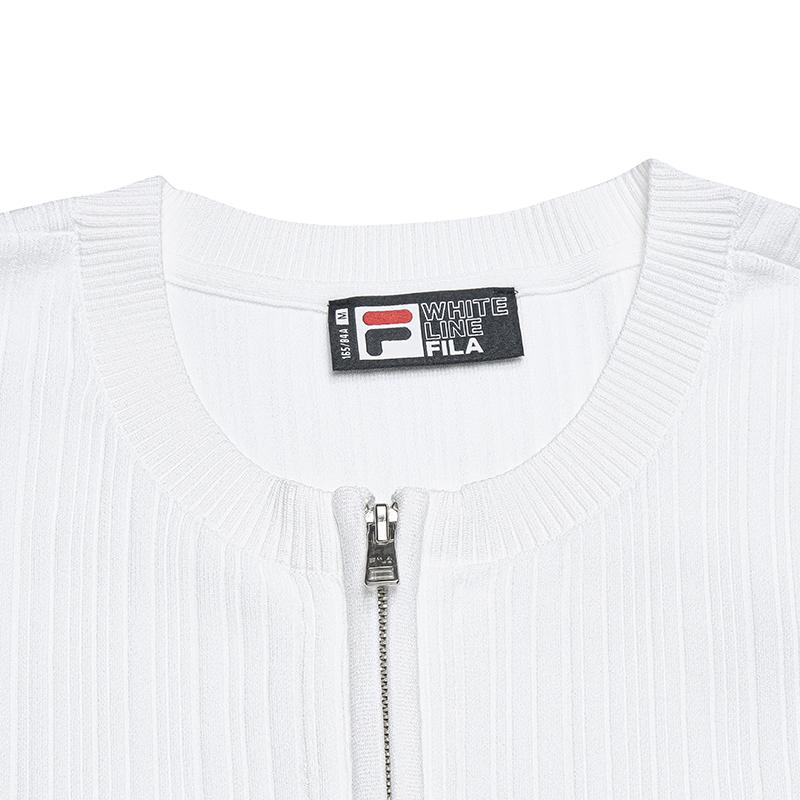 Fila Comfortable Simple Vitality Short Sleeve Knit Top Women Tops White F11W623408FWT