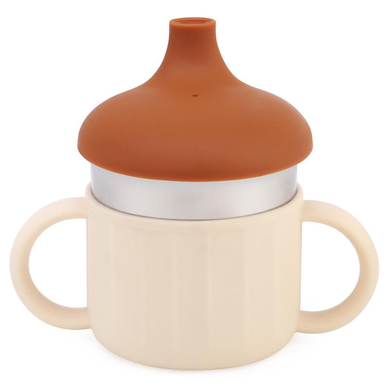 6-Month-Old Baby Anti-Choke Duckbill Cup Feeding Bottle Baby Straw Drinking Water Anti-Choke Stainless Steel Children's Water Cup