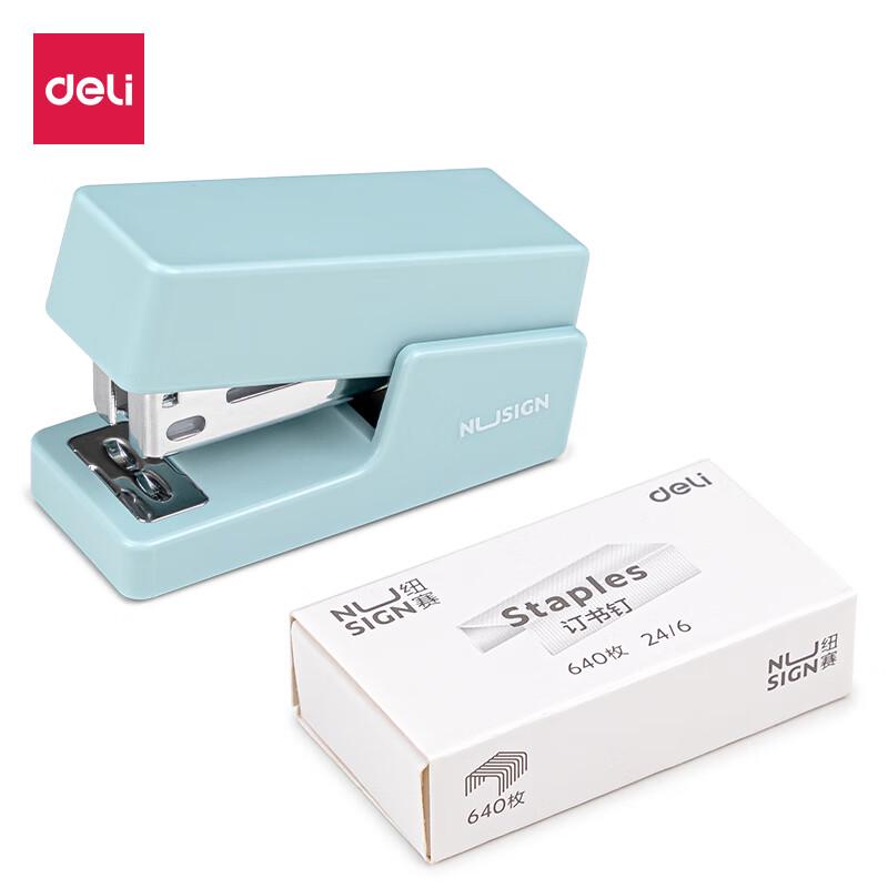 DELI NS083 Compact Stapler with Staples (3-Pack)
