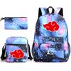 Three-Piece Schoolbag Animation Peripheral Starry Sky Student Backpack Printing Large-Capacity Outdoor Backpack