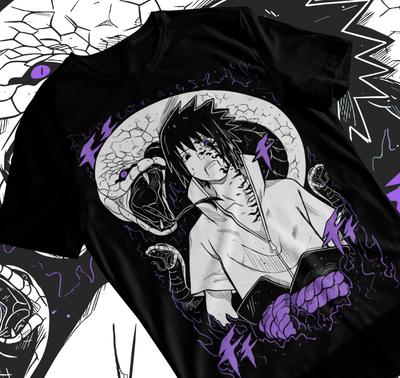 Sasuke Uchiha Tira de Manga Naruto Anime Manga Camiseta Unisex Camiseta Suave Camiseta Unisex