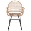 Dining Chair 2 pcs Rattan and Iron Natural 57 x 55 x 85 cm