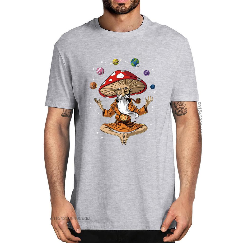 Unisex Fashion Psychedelic Meditation Magic Mushroom Funny Unisexs 100 Cotton Tshirts Unisex Soft Tee