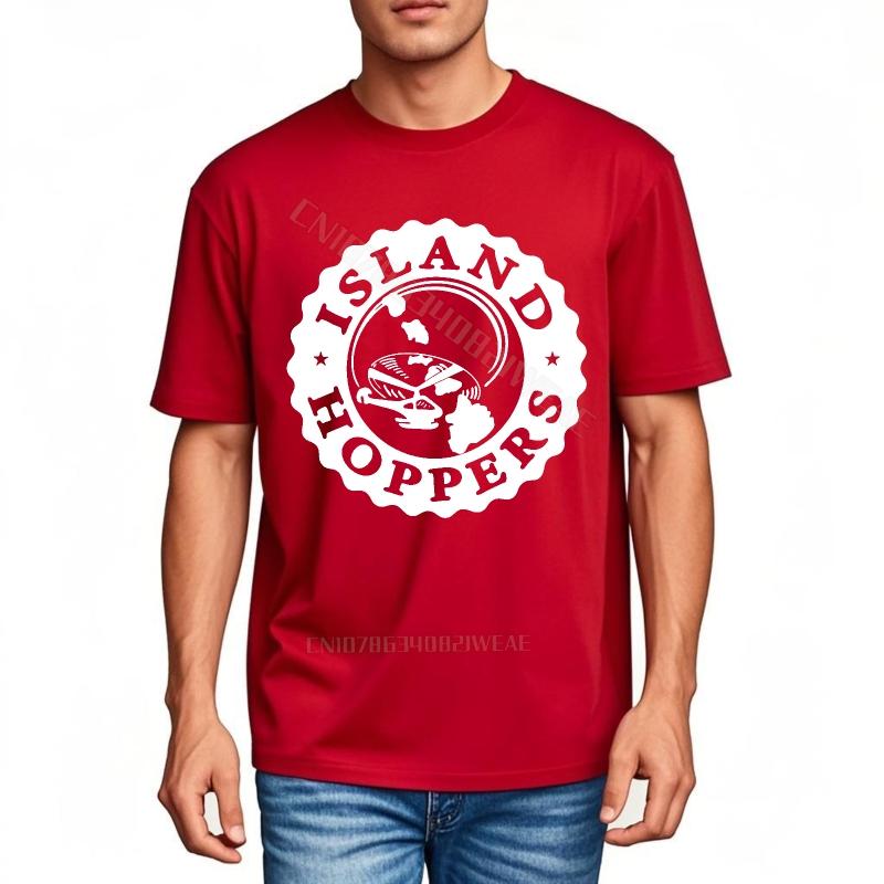 Teeshirt Adult Oversized Tshirt Island Hoppers Logo On Black Comfortable Big Size Tee Shirt Hiphop Vintage Tshirt Vintage