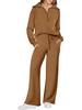 2024 Autumn/Winter Women's Casual Zipper Sweatshirt & Wide-Leg Pants Set