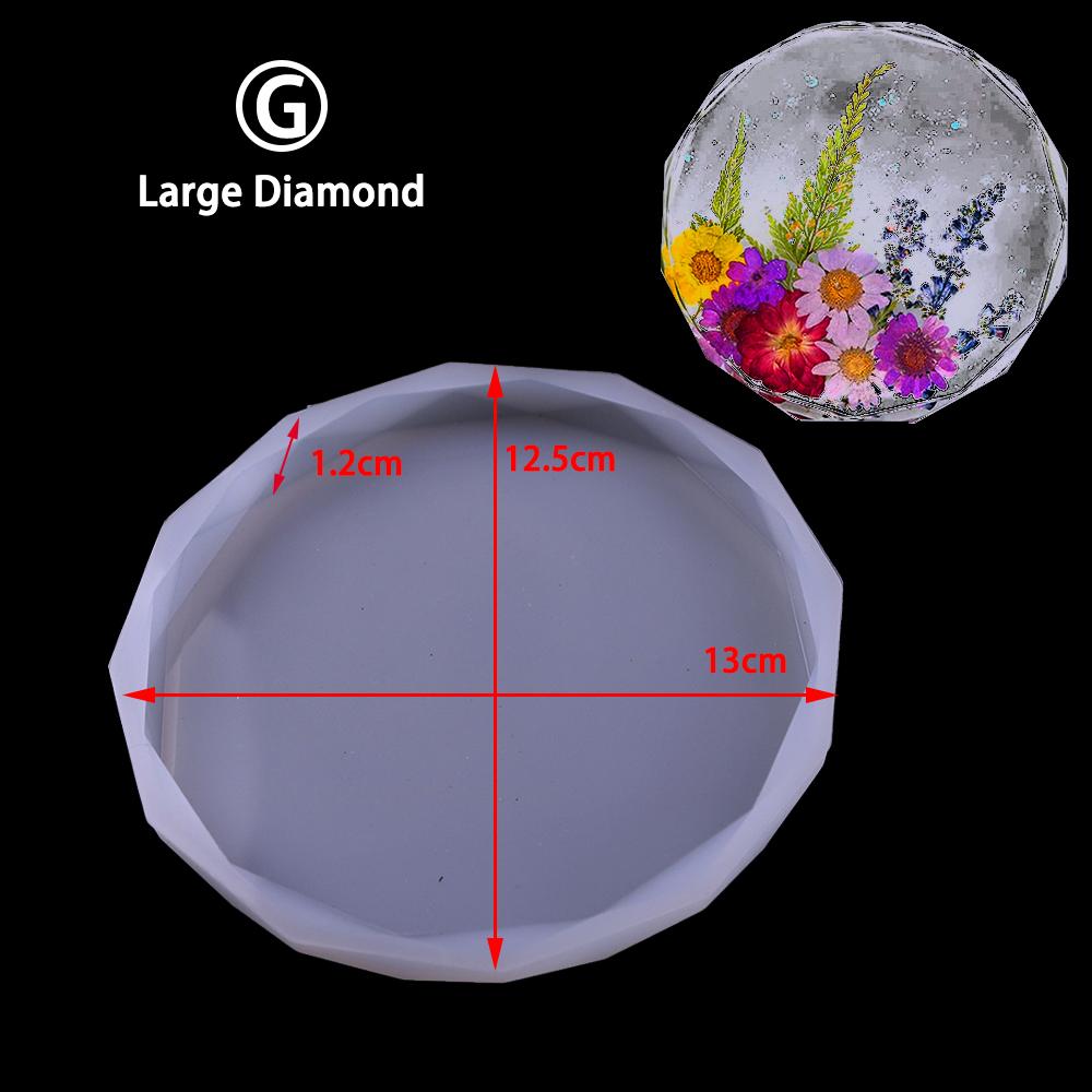 For Better Life Transparent Diy Crystal Soft Silicone Mold Love Diamond Hexagon Octagonal Mirror Coaster Display Decorations