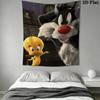 Sylvester the Cat Wall Tapestry Aesthetic Wall Hanging Printed Fabric Blanket Decorative Tapestries for Bedroom Living Room Home Decor