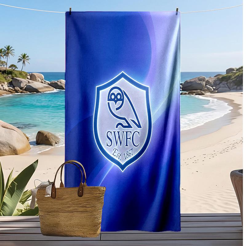 Asciugamano da Spiaggia con Stampa del Sheffield Wednesday Football, Asciugamano Grande Morbido Asciugatura Rapida per Spiaggia Campeggio Nuoto