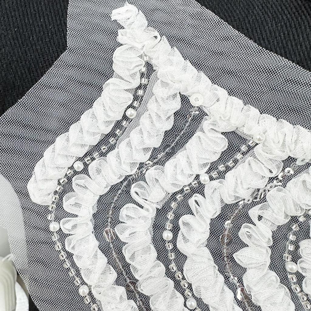 Lace Lace Wavy Placket Front Collar Decorative Neckline Curved Neckline Cloth Sticker Dress Dress Clothing Accessories