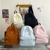 Mountaineering trip new Korean version schoolbag student backpack high school student junior high school student solid color simple backpack