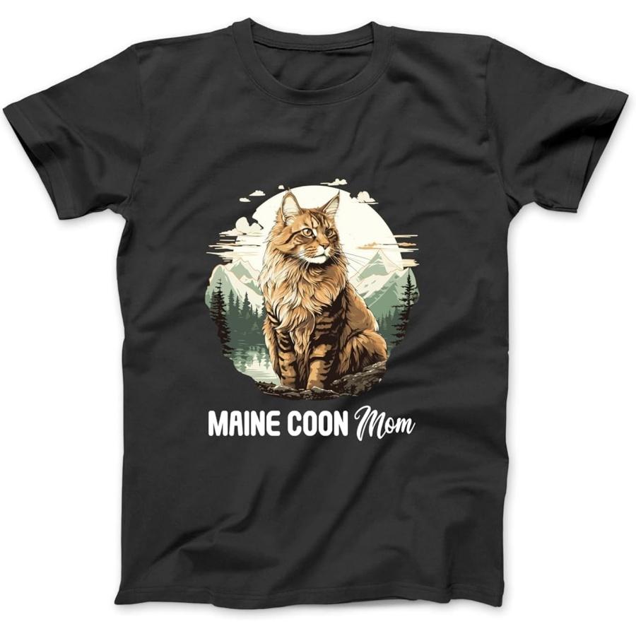 Кошки Мейн-кун Кот Котёнок Мама Мейн-куна С длинным рукавом, Футболка, Свитшот, Худи для мужчин женщин детей Сделано в Канаде Черный S