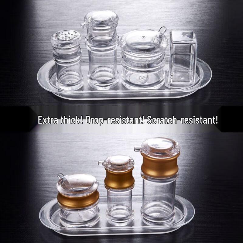 Durable 6-Piece Plastic Seasoning Jar Set