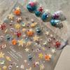 Relief Shell Starfish Nail Stickers Cute Starfish Decorative Stickers For Nails Diy 3D Self Adhesive Summer Nail Decals