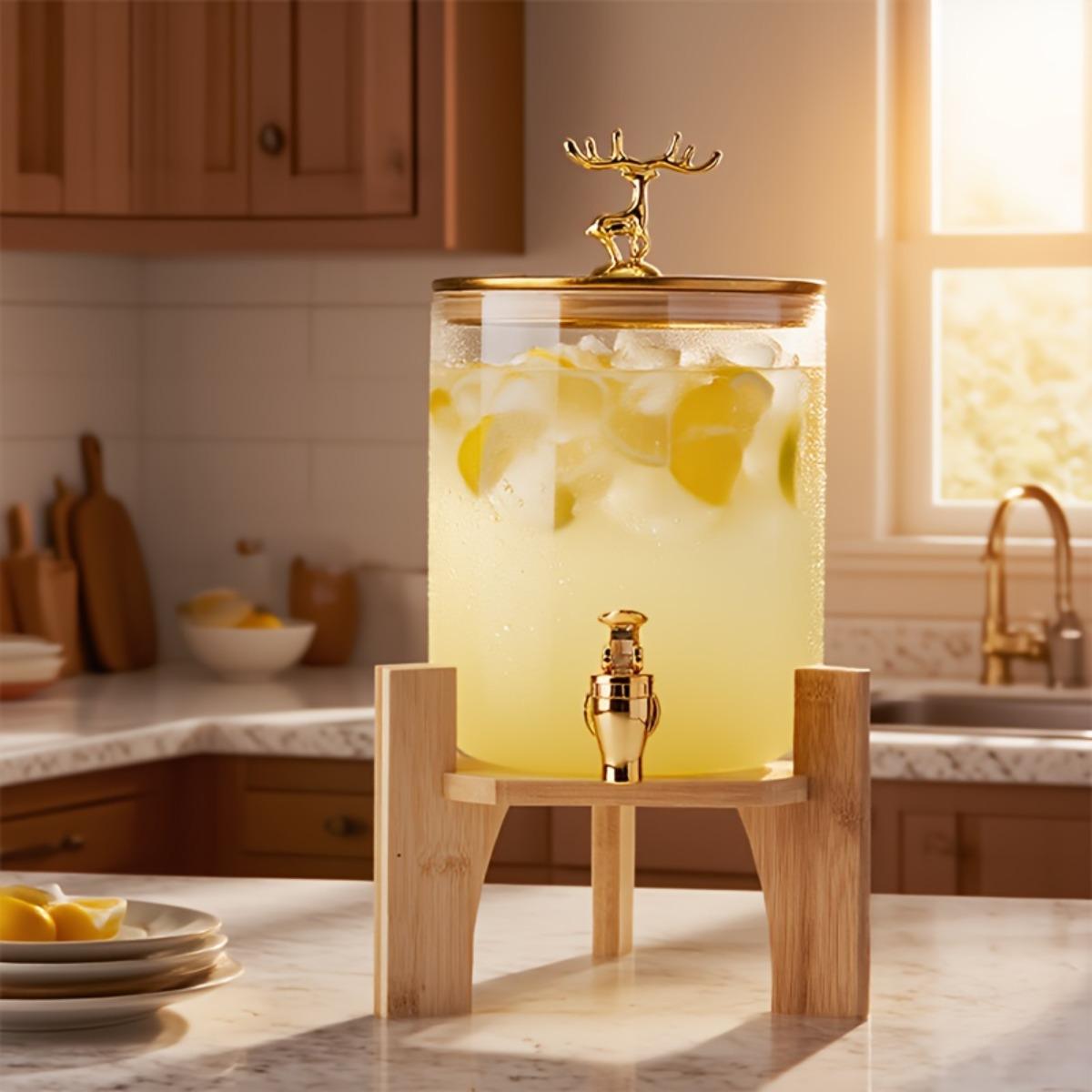 

Large Capacity Glass Water Pitcher with Tap High Temperature Resistant for Home Juice Tea Cold Water Dispenser 0.25L