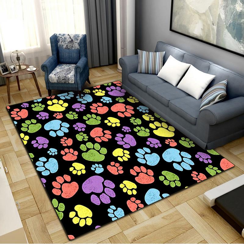 Cute Paws Carpet Rug for Living Room Bedroom Home Sofa Decoration,Kids Play Non-slip Floor Mat