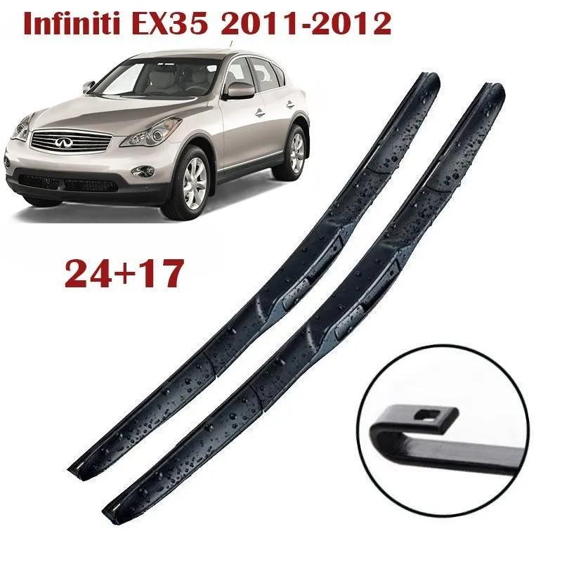 24 +17  J-Hook Frameless Front Wiper Blades for Infiniti EX35, EX25, QX50 J50, Nissan Skyline Crossover, Murano Z51 чёрный