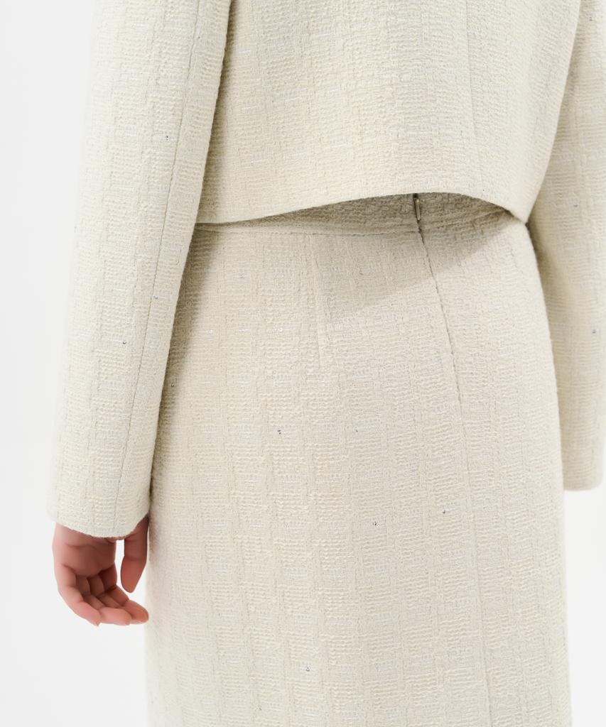 Laneonkyulleoseu Tweed Midi Skirt_Ivory