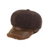 Thickened Plush Octagonal Hat Children'S Season Leather Brim Newsboy Hat Versatile Face Ducktongue Beret