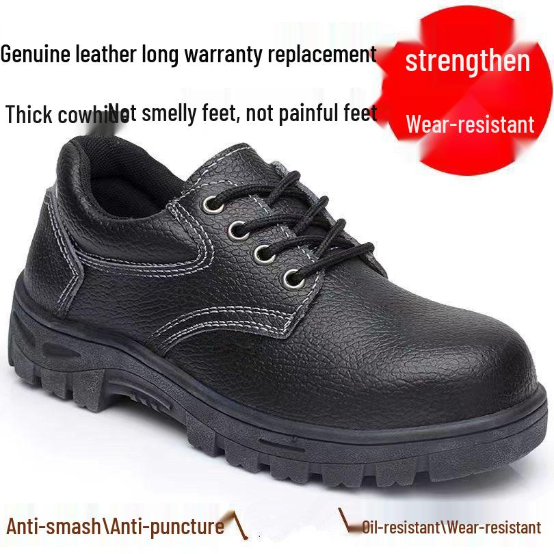 

Steel-Toe Cowhide Safety Shoes: Anti-Smash, Puncture-Resistant, Non-Slip, Waterproof, Heat-Resistant Work Boots