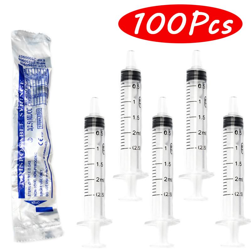 5 10 20 50 100 Pcs 2/2.5ml Individually Packaged Nutrient Syringe Measuring Plastic Syringe For Animal Food Feeding Tools