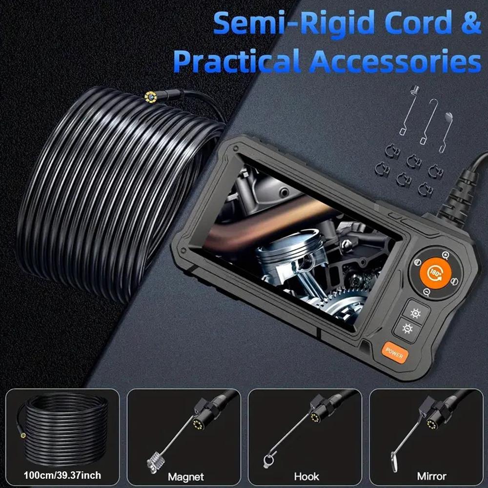 4.3 Inch IPS Screen Industrial Endoscope Camera IP67 Portable Single Lens Pipe Inspection Borescope for Checking Car Sewer