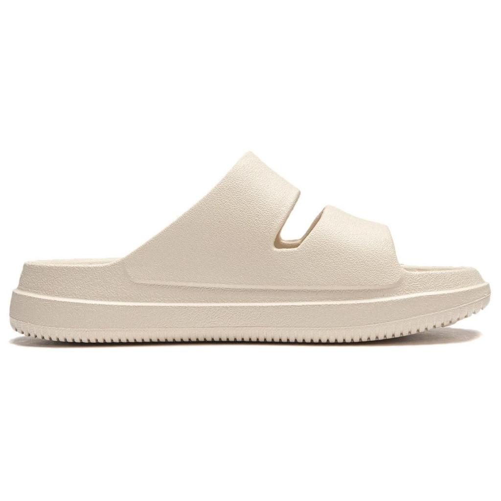 Li Ning Soft Clap Slip Resistant Abrasion Resistant Slide Slippers Unisex Beige AGAU005-3