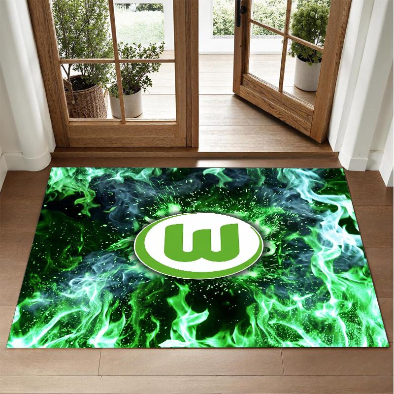 VfL Wolfsburg FC Design Kristall-Samt-Teppich Weiche Dekorationsmatte für Schlafzimmer Eingang