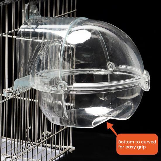 Parrot Bath 3 in 1 Hanging Birds Bath Transparent Parrot House Birdcage Bathing Box for Lovebirds Finches Parakeets