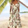 Buttoned Maxi Dress with Pocket Printed Cardigan Style Womens Dress