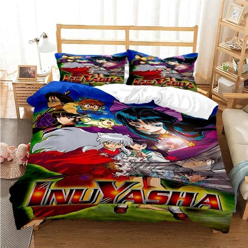 3D Printed Anime Inuyasha Duvet Cover Sesshoumaru Bedding Set and Double Twin Full Queen King Adult Kids Bedclothes Quilt Cover
