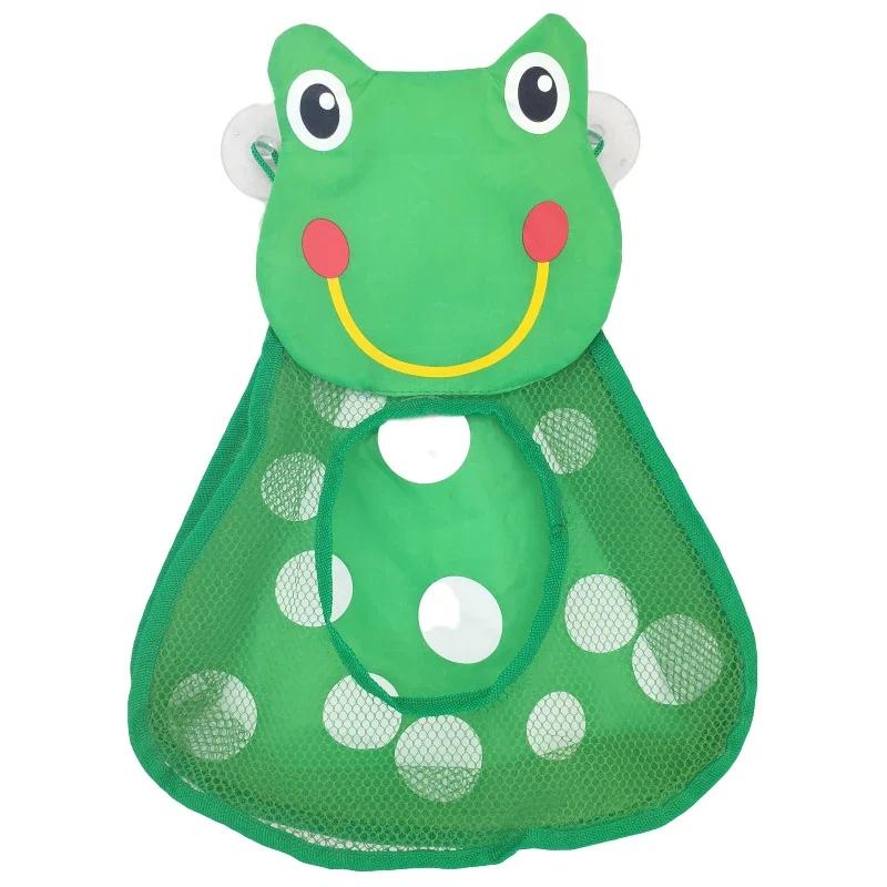 

1PC Cute Duck Frog Mesh Toy Storage Bag Bathroom Sundry Storage Hanging Bag Powerful Suction Cup Toy Storage Net