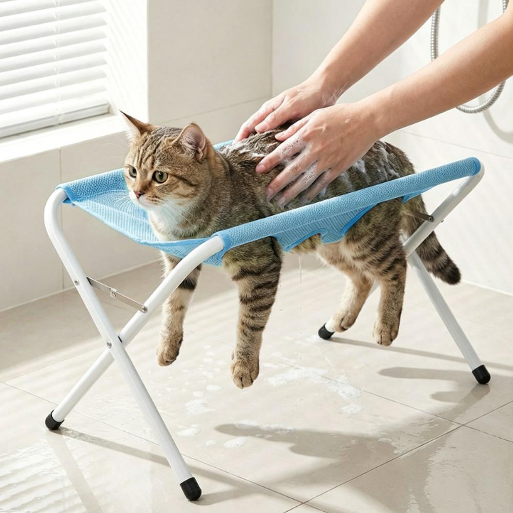Foldable Pet Grooming Hammock Stand Portable Dog Grooming Table for Nail Trimming Ear Cleaning Small Dogs Home Pet Care