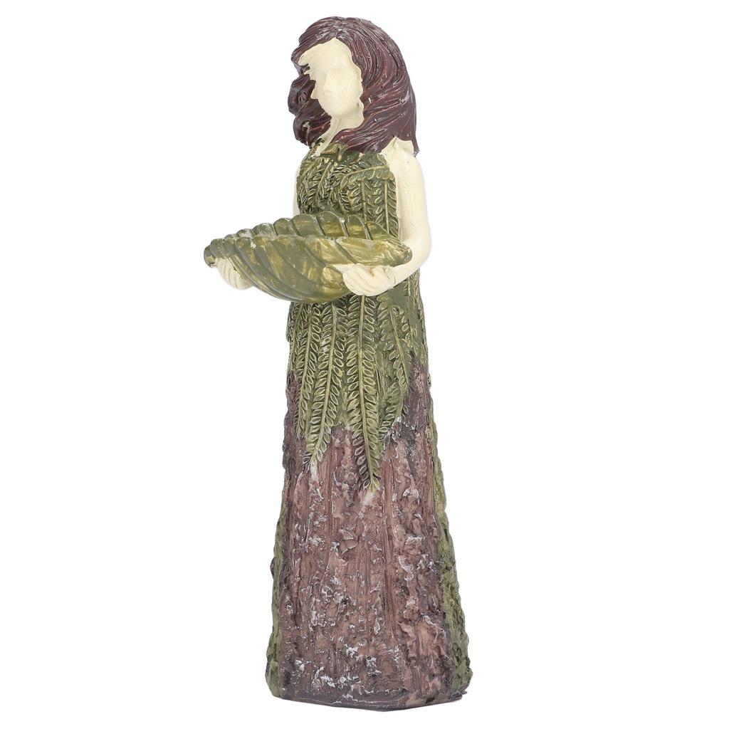 Fairy Statue Bird Feeder Resin Attractive Beautiful Goddess Statuary Bird Feeder for Outdoor