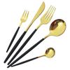Black Gold Cutlery Set Knives Dessert Fork Tea Spoon Flatware Dinnerware Stainless Steel Dinner Silverware Kitchen Tableware Set