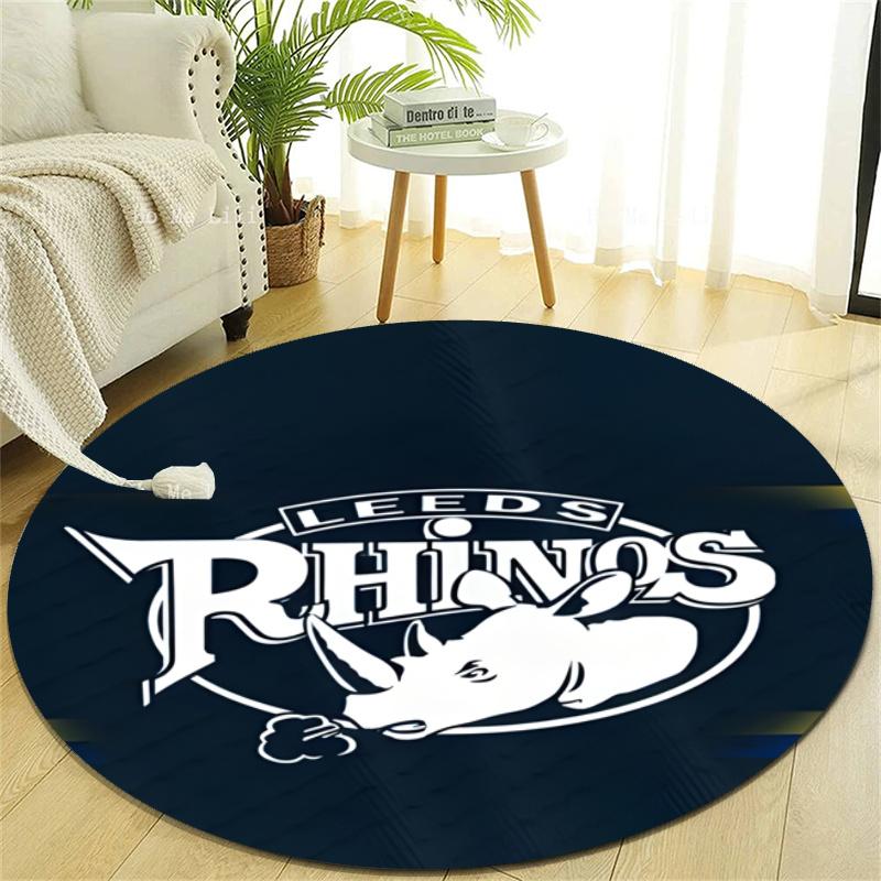 Personalized Leeds Rhinos Round Chair Office Rug - Perfect for Mat, Office Chair & More - Ideal Gift for Birthdays and Holidays