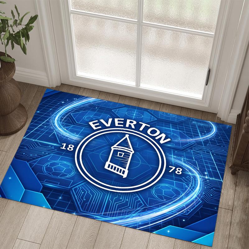 Everton Football Design Crystal Velvet Carpet Cozy Non?Slip Printed Rug For Bedroom Living Room Entrance