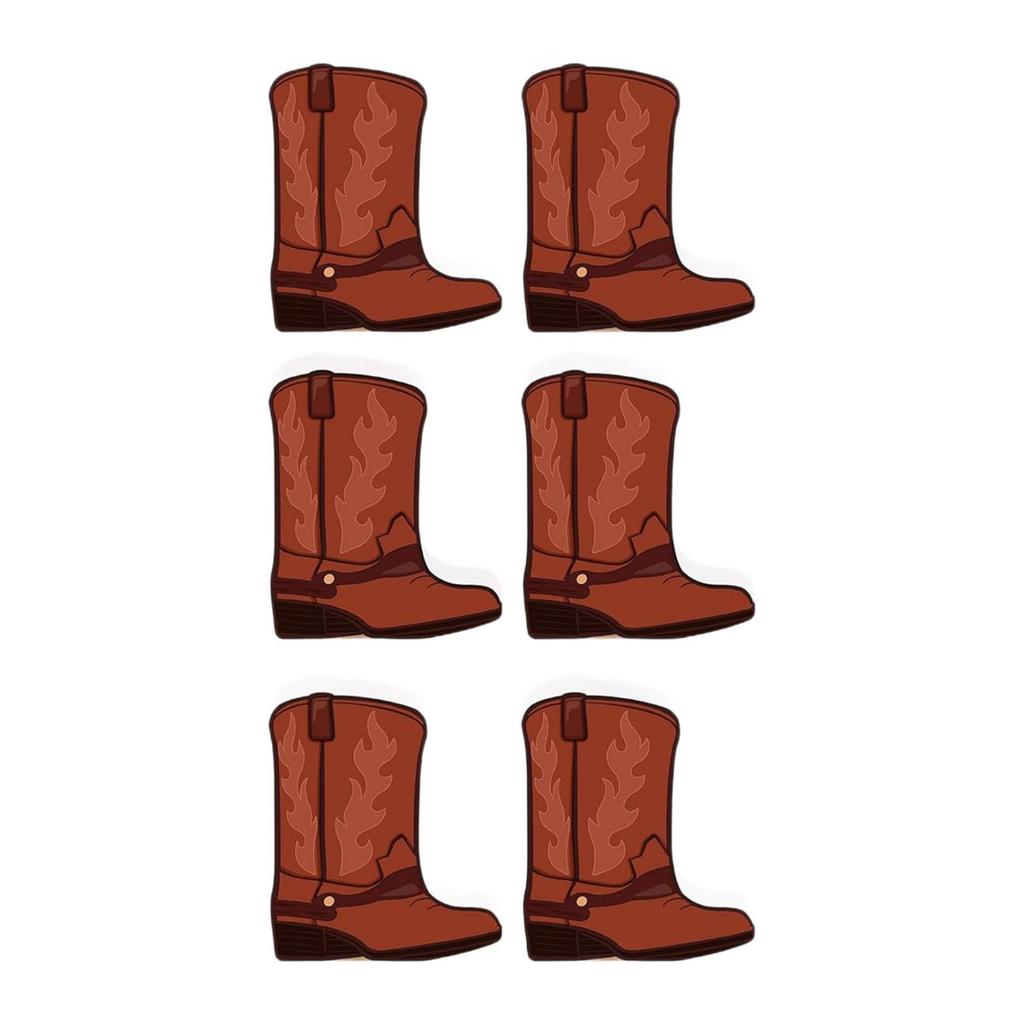 6 Pieces Western Cowboy Boots Flower Boxes Artwork Theme Party Decorations for TV Cabinet Bedroom Cafe Holiday Living Room