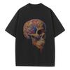 Camisetas Gráficas de Verano Algodón Puro Transpirable Ropa para Hombre Mujer Tops de Calavera Camiseta Oversize de Hombro Caído Pesada