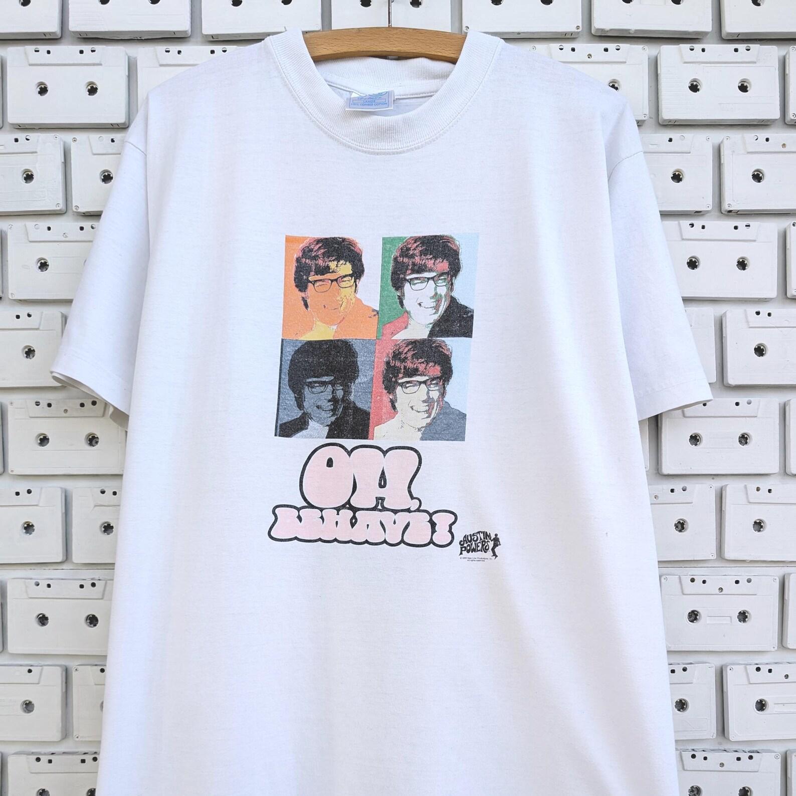 Vintage 1999 Austin Powers T shirt Mike Myers Pop Art Graphic Spy Action Comedy Film Tee Size L 3XL